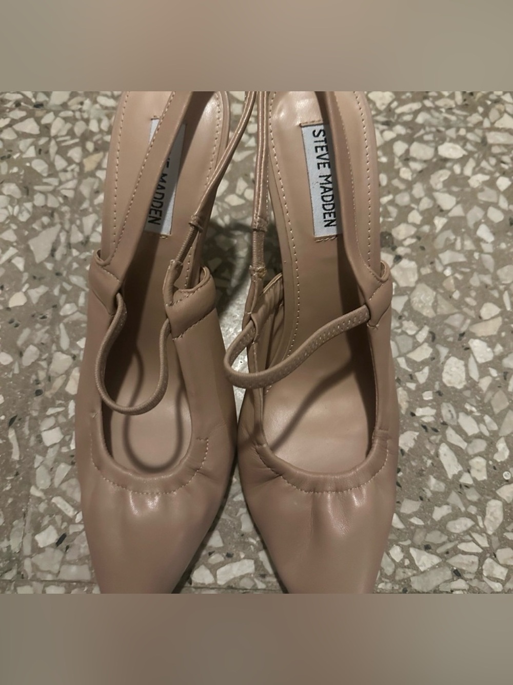 Steve Madden Beige Pointed-Toe Slingback Heels